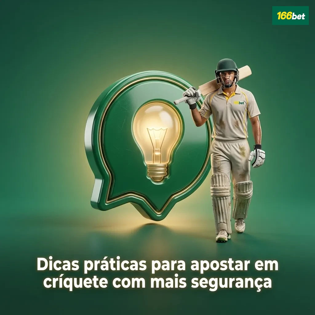 Banner em português com título “Dicas práticas para apostar em críquete com mais segurança” e ícones de críquete e apostas