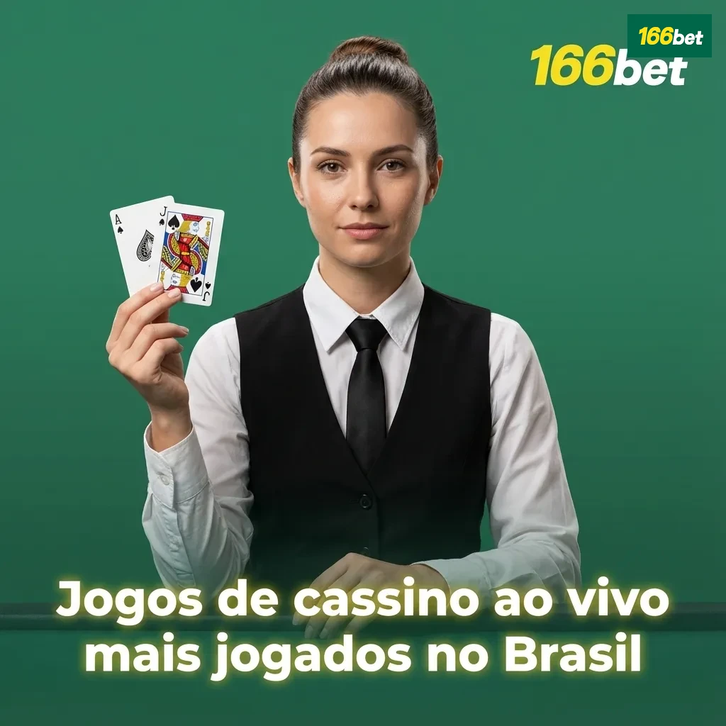 Mesa de cassino ao vivo com crupiê em português, roleta, cartas e interface de apostas da 166bet em destaque
