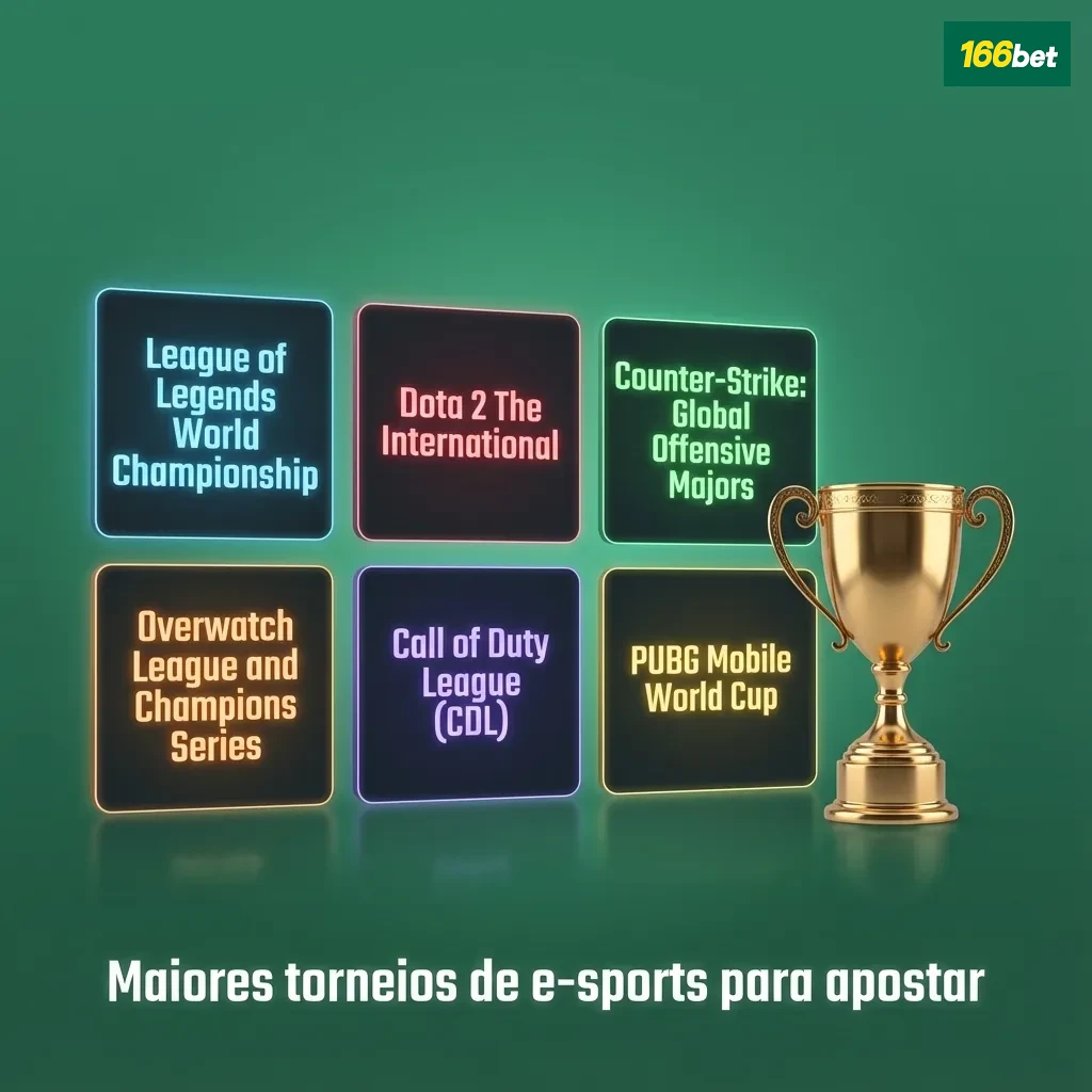 Tabela de maiores torneios de e-sports para apostar em CS2, Dota 2, LoL, Valorant, StarCraft II, Mobile Legends e R6