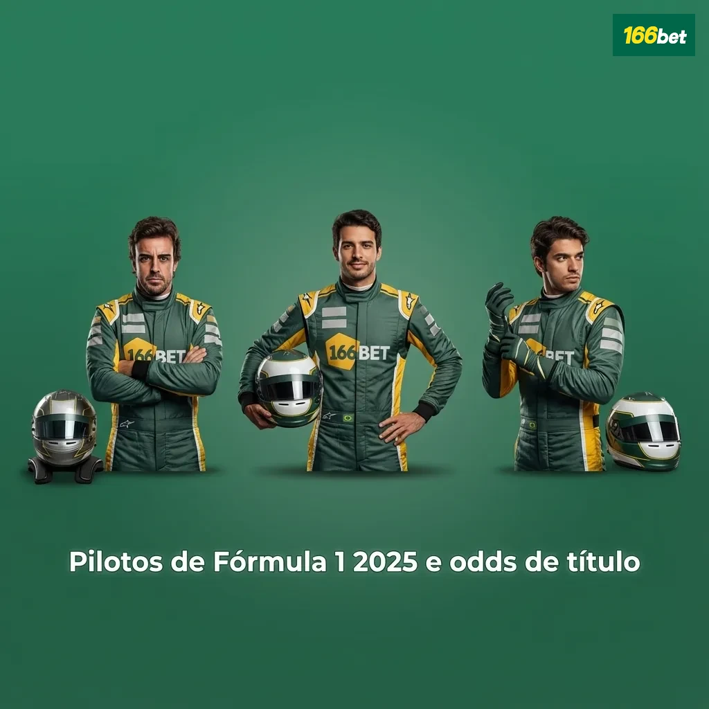 Tabela de pilotos de F1 2025 por equipe com odds ilustrativas de título em formato decimal