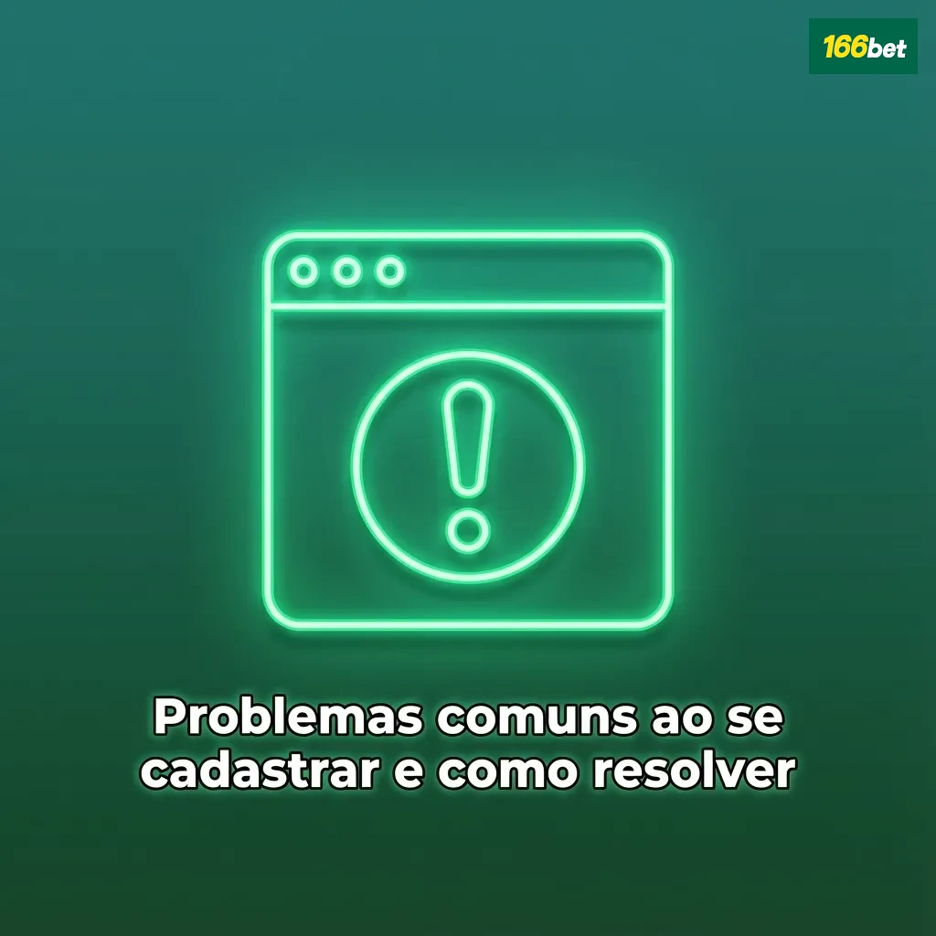 Ilustração de usuário com ícones de alerta ao cadastrar conta e lista de problemas comuns com soluções no site ou app.