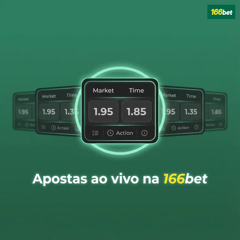 Tela da 166bet exibindo apostas ao vivo em futebol, tênis, basquete, vôlei e eSports com odds em tempo real