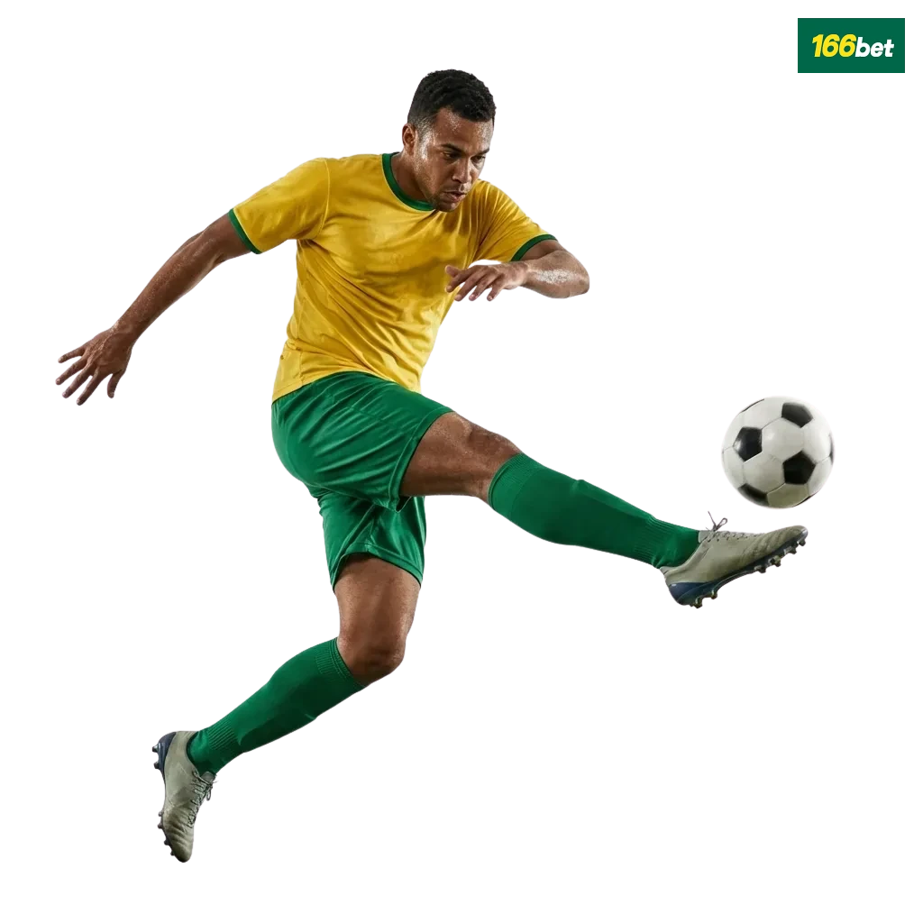 Banner da 166bet Brasil com campo de futebol, odds na tela e destaque para bônus de boas‑vindas para novos apostadores