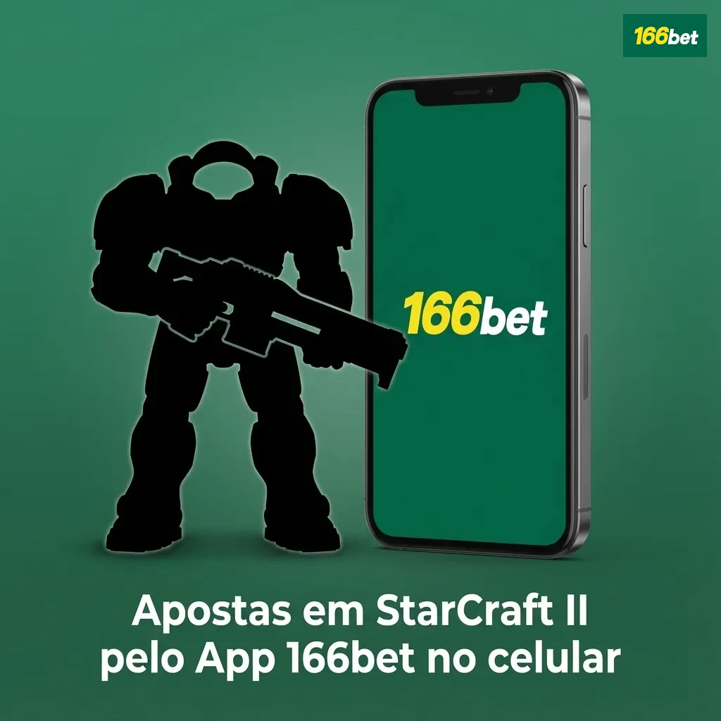 Pessoa usando app 166bet no celular para apostar em partidas de StarCraft II com odds em tempo real