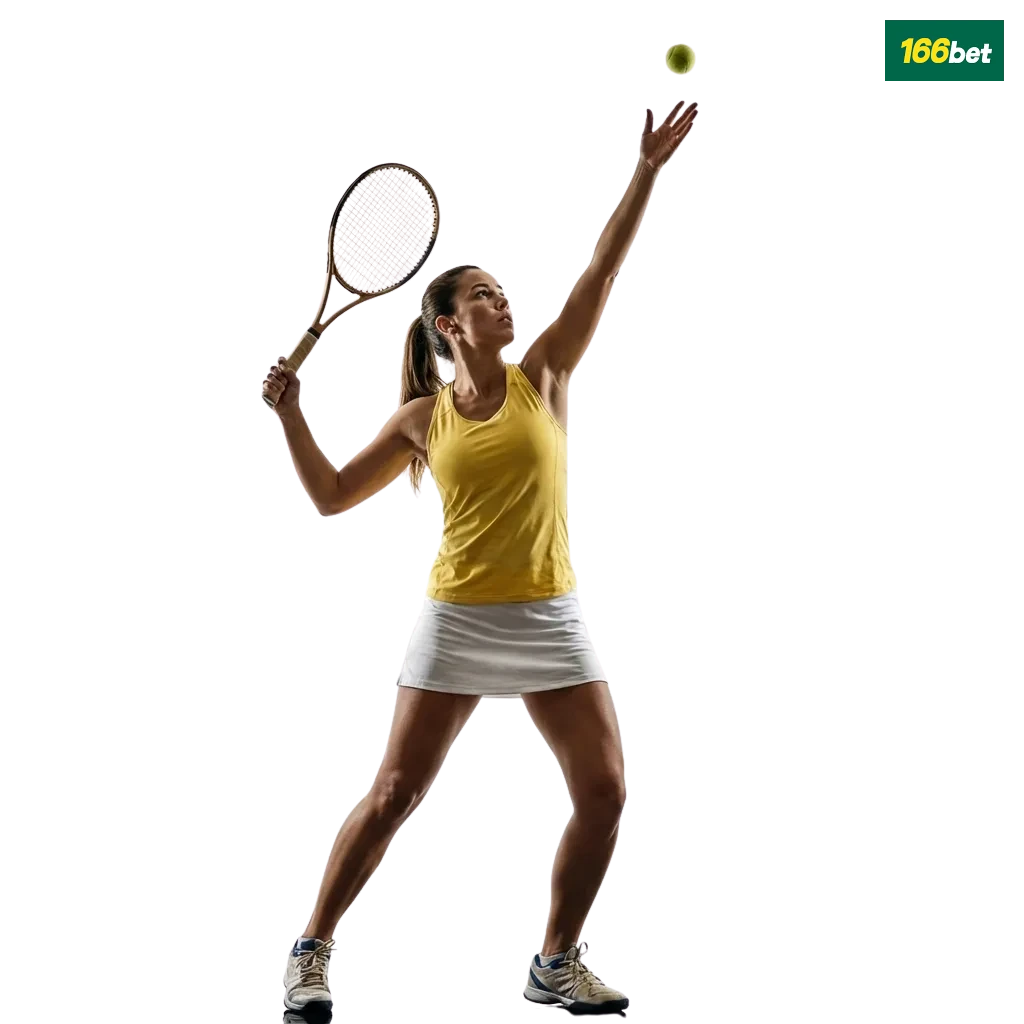 Banner da 166bet Brasil destacando apostas em tênis, jogos ao vivo, bônus de boas-vindas e interface simples