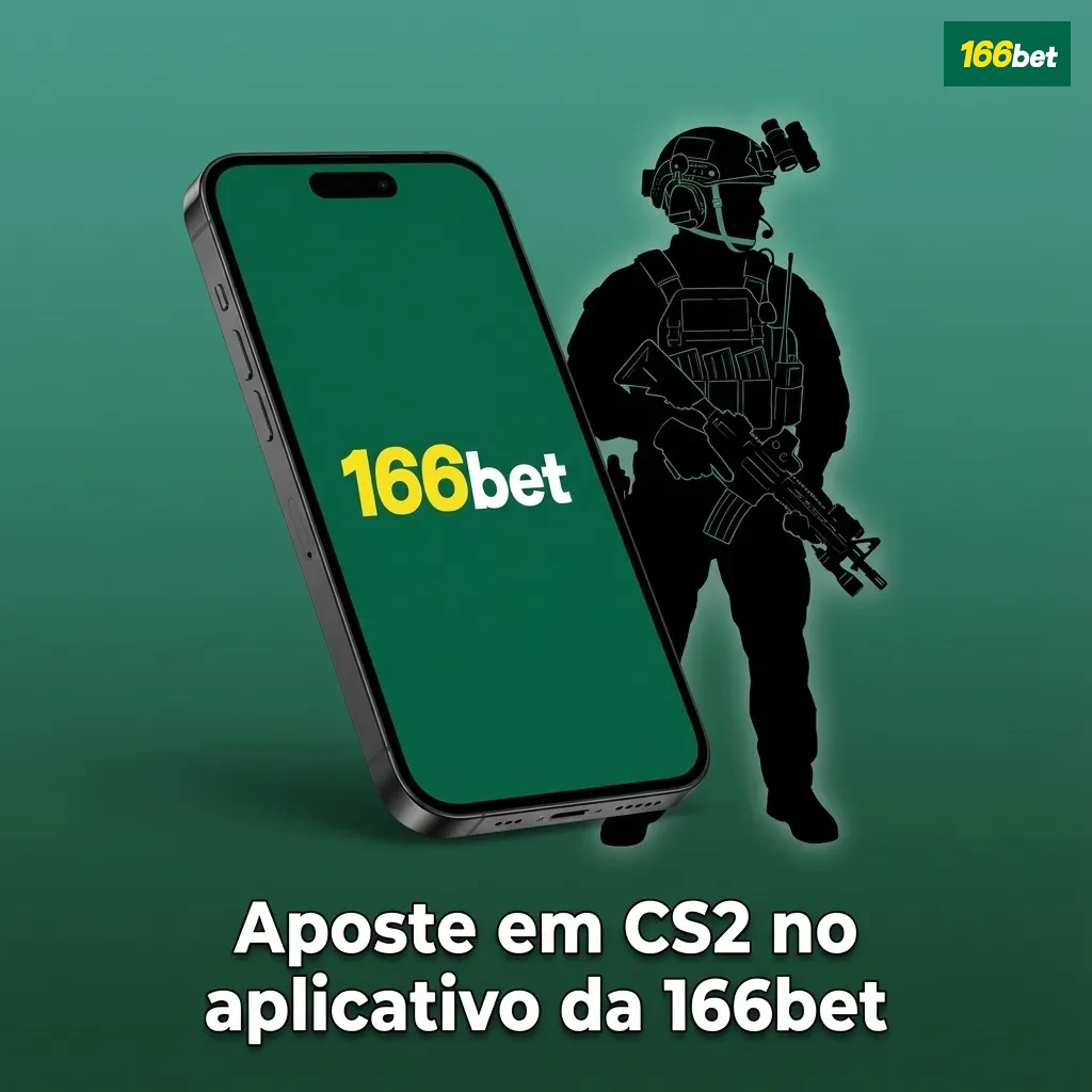 Tela de celular com app 166bet aberto exibindo apostas ao vivo em CS2 e opções de mercados de jogo
