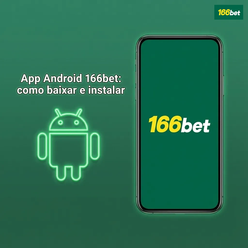Tela de smartphone Android exibindo página de download do app 166bet e botão “Baixar para Android” em destaque