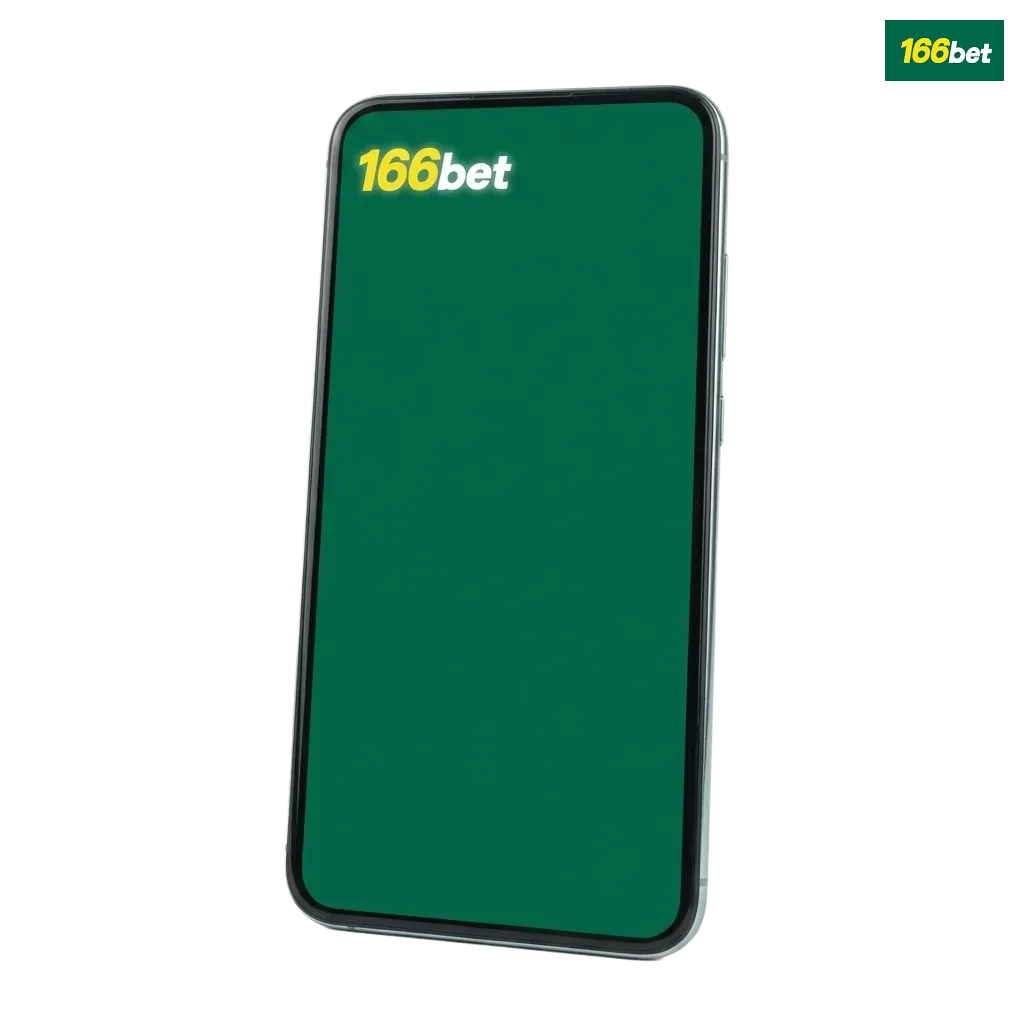 Tela promocional do app 166bet para Android e iOS com bônus de boas-vindas em reais para apostas e cassino online.