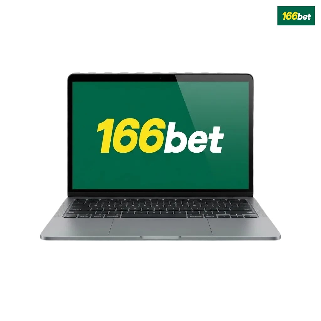 Tela do app de computador 166bet mostrando apostas esportivas, cassino, slots e jogos ao vivo em interface moderna