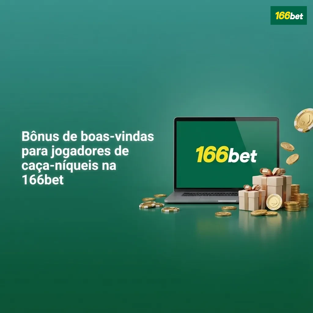 Banner da 166bet destacando bônus de boas-vindas para caça-níqueis, com ofertas em três depósitos e rodadas grátis
