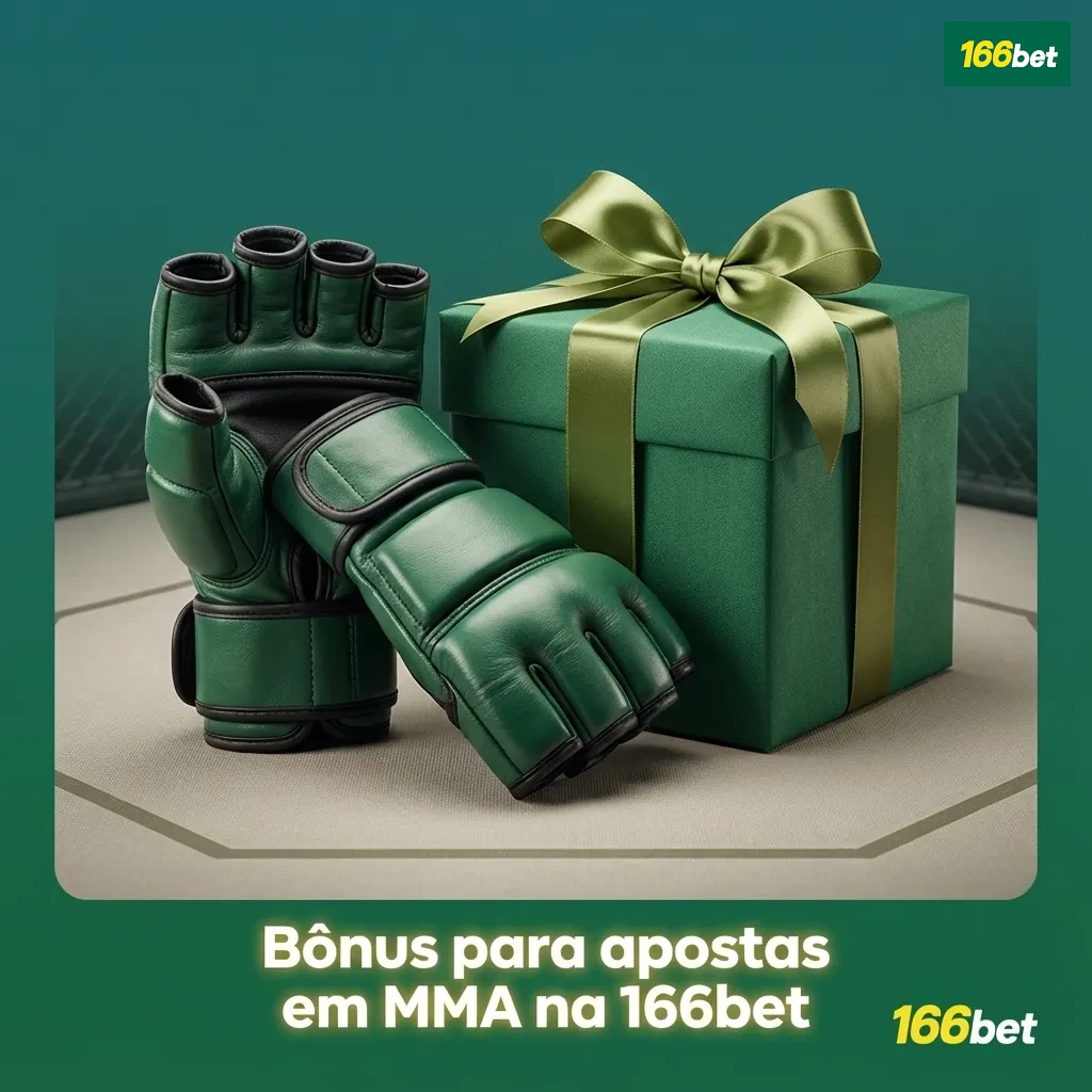 Banner da 166bet destacando bônus de boas-vindas para apostas em lutas de MMA