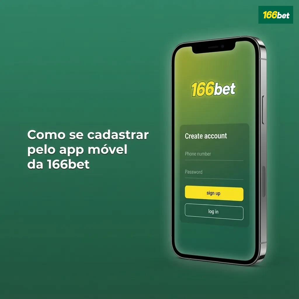 Tela de smartphone exibindo o app 166bet aberto na etapa de cadastro com campos de dados e botão Confirmar cadastro
