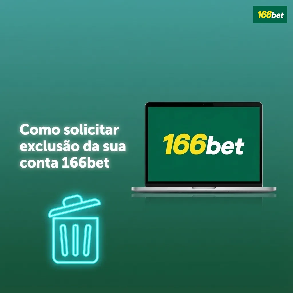 Tela do site 166bet em português mostrando menu de usuário aberto com opção de excluir ou encerrar conta de apostas.