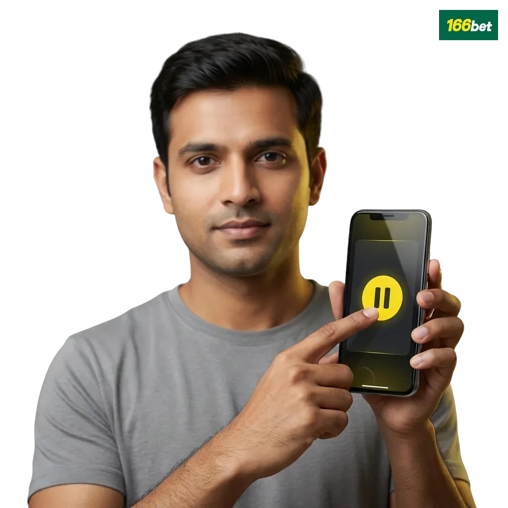 Banner da 166bet destacando compromisso com jogo responsável, limites, autoexclusão e apoio ao jogador