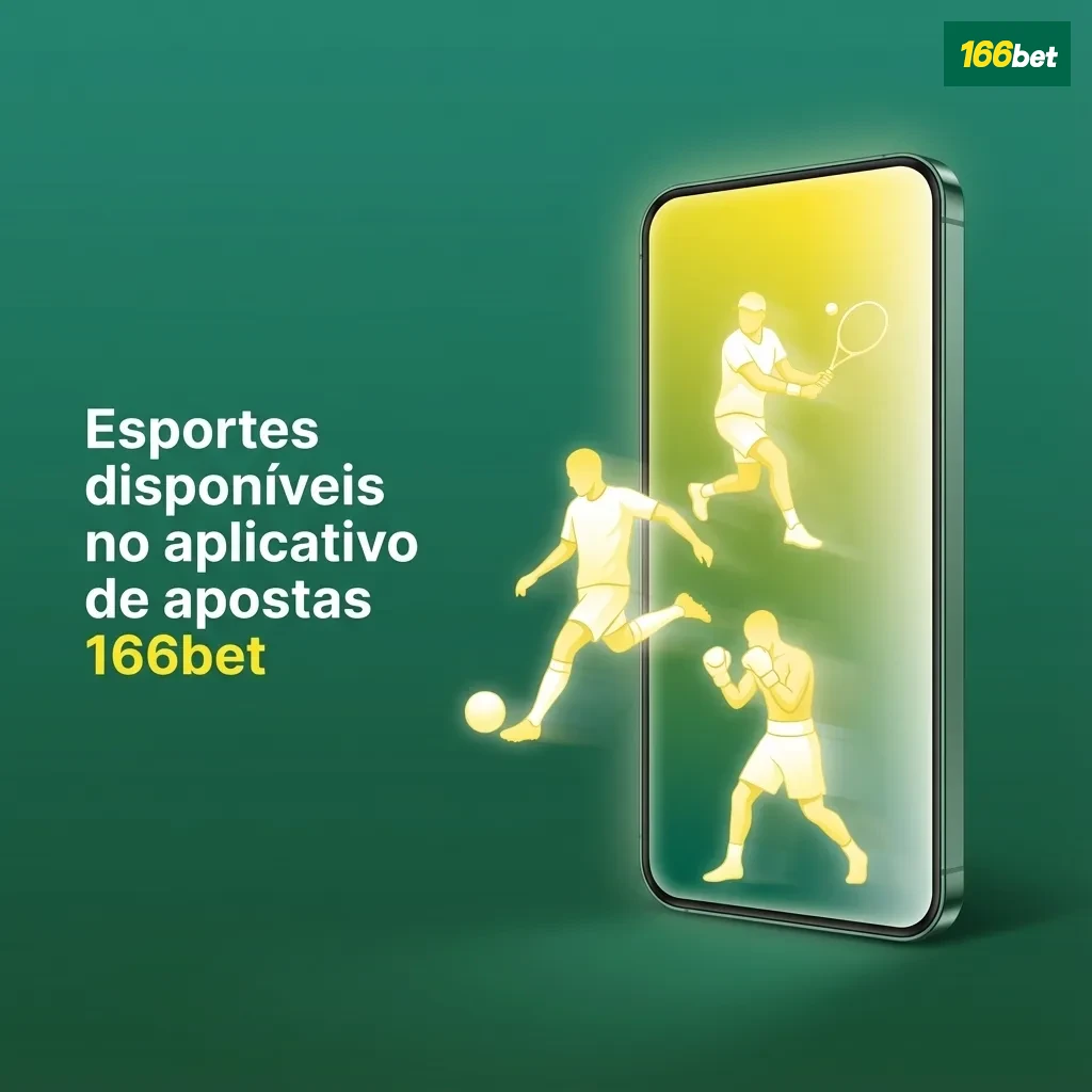 Tela do app 166bet exibindo lista de esportes e eSports para apostas pré-jogo e ao vivo