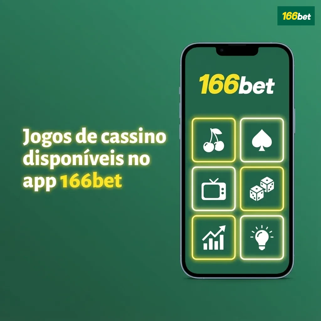 Tela do app 166bet exibindo lobby de cassino com slots populares, roleta, blackjack e cassino ao vivo em modo vertical.
