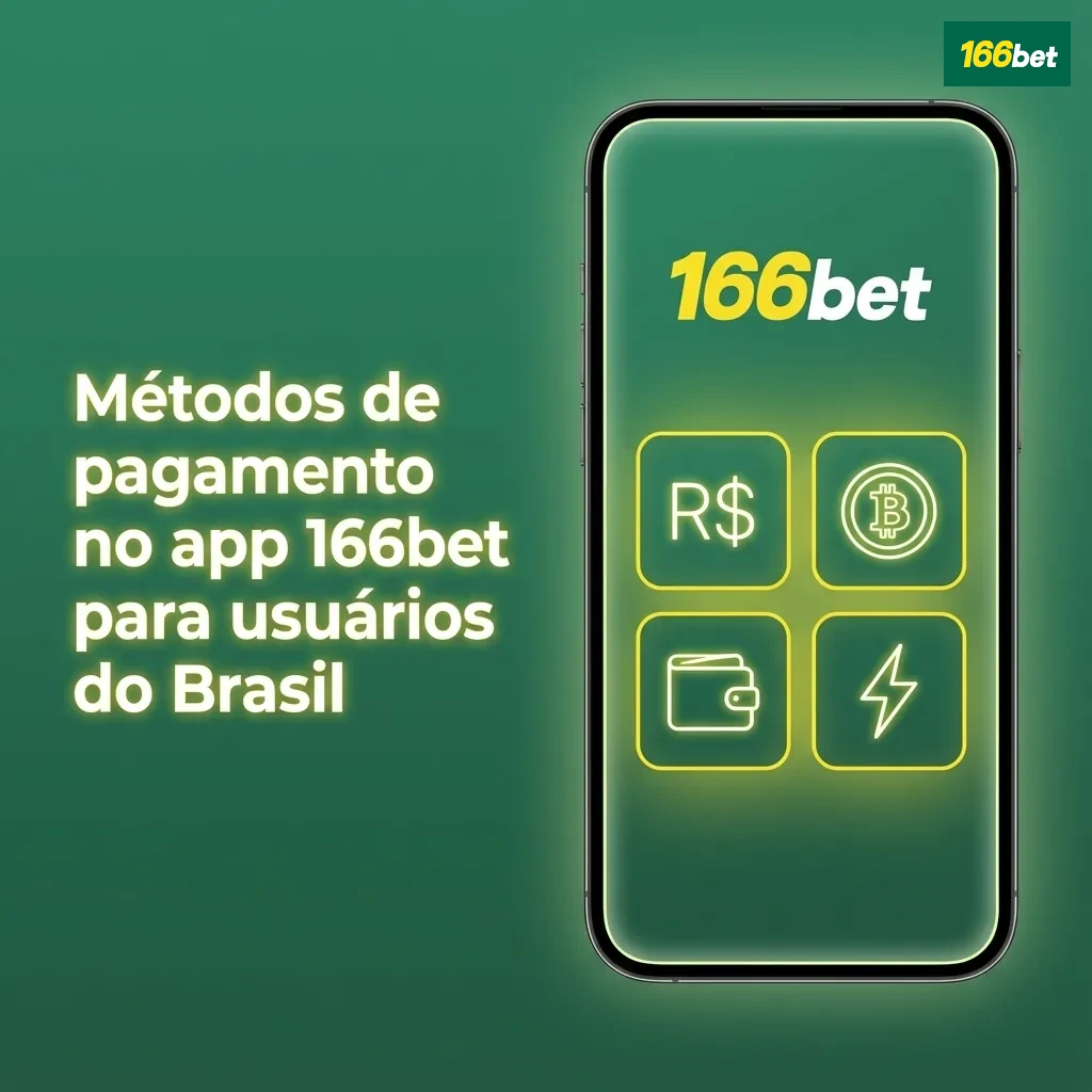 Tela do app 166bet exibindo métodos de pagamento no Brasil: Pix, boleto, cartões, carteiras digitais e transferência.