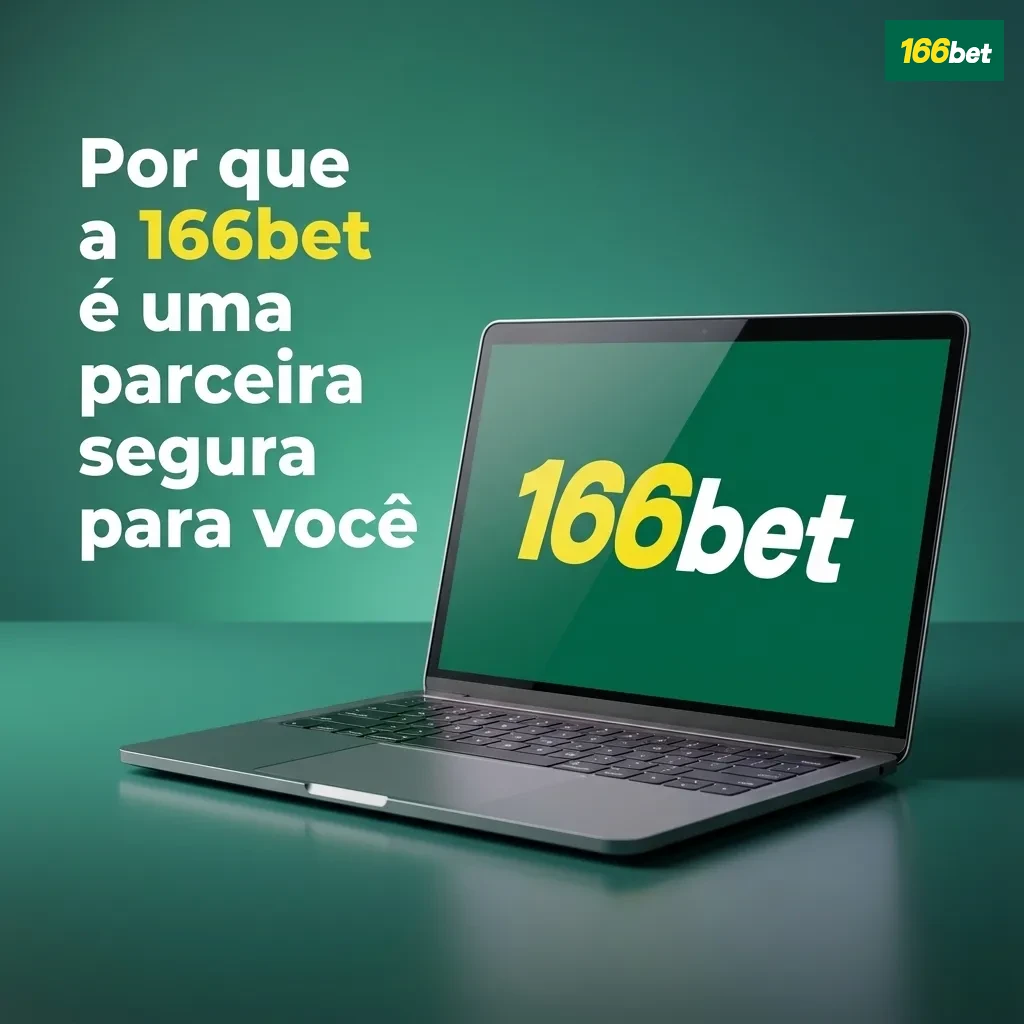 Banner em português destaca “Por que a 166bet é uma parceira segura”, com ícones de segurança, esportes e app mobile