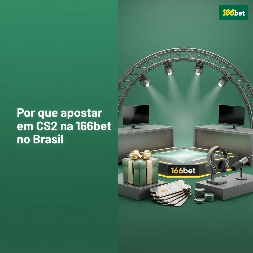 Banner da 166bet em português destacando apostas em CS2, bônus, métodos de pagamento locais e suporte 24/7 no Brasil