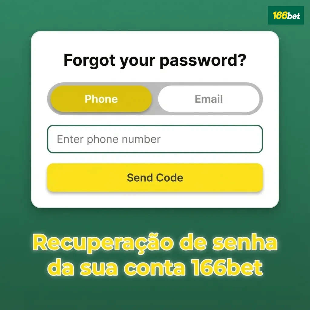 Tela de recuperação de senha 166bet, com campos de e-mail ou celular e instruções passo a passo em destaque
