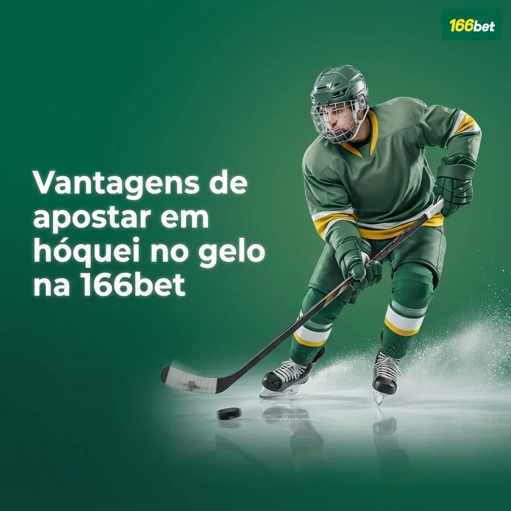 Banner da 166bet destacando vantagens de apostar em hóquei no gelo, mercados variados e apostas ao vivo
