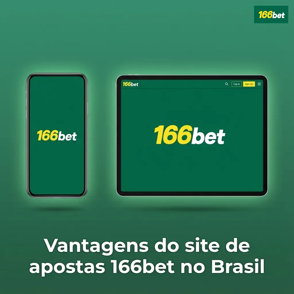 Banner em português destacando vantagens da casa de apostas 166bet no Brasil, com lista de benefícios para apostadores