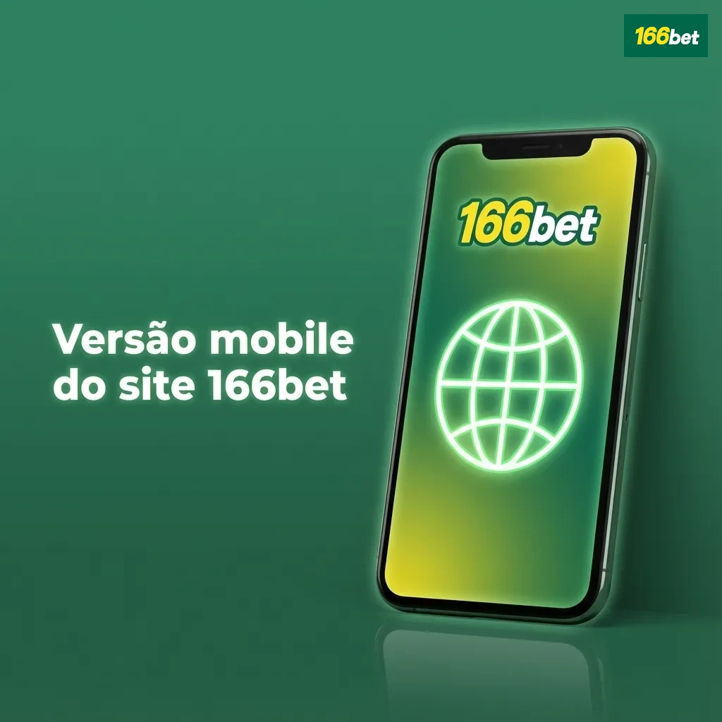 Tela de smartphone exibindo o site mobile 166bet otimizado, com opções de login, apostas esportivas e cassino