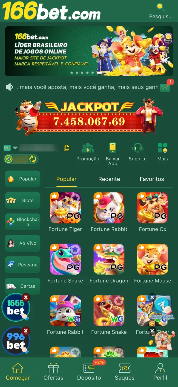Comece a jogar no Android com a página inicial prática da 166bet.