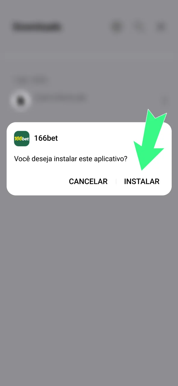 Abra o APK e instale o app da 166bet no Android.