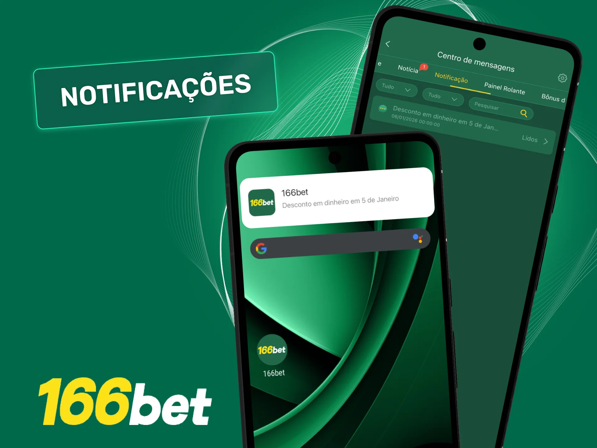 Ative notificações no app 166bet e receba alertas de bônus e resultados de apostas.