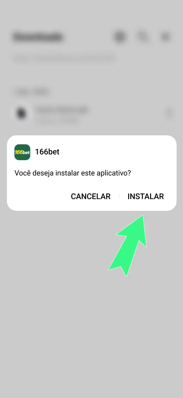 Instale o APK 166bet no Android e finalize a configuração do app.
