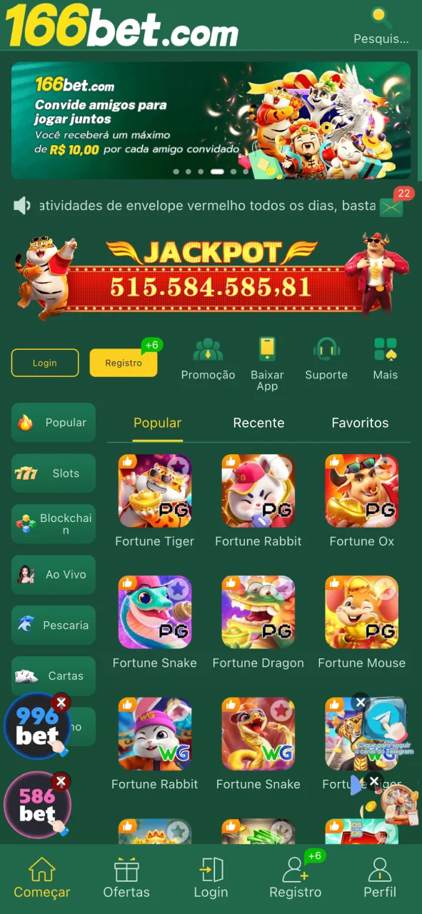 Abra o app oficial 166bet no seu smartphone e aproveite os bônus.