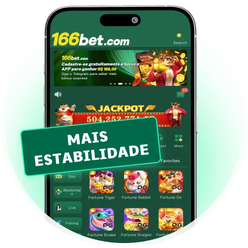 Menos travamentos e mais performance no 166bet app.