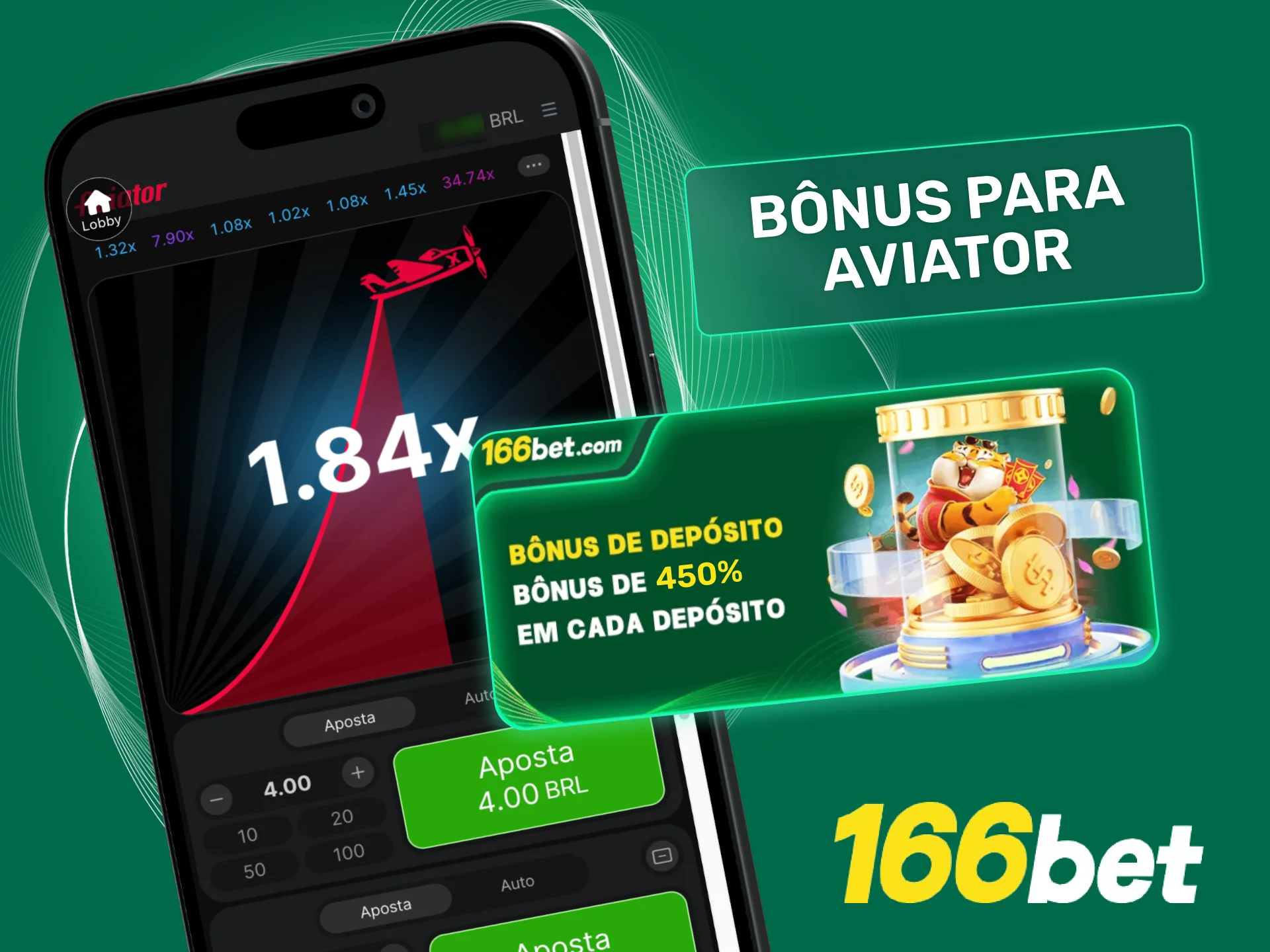 Ative o bônus de boas-vindas da 166bet e aumente seu saldo para jogar Aviator desde o primeiro depósito.