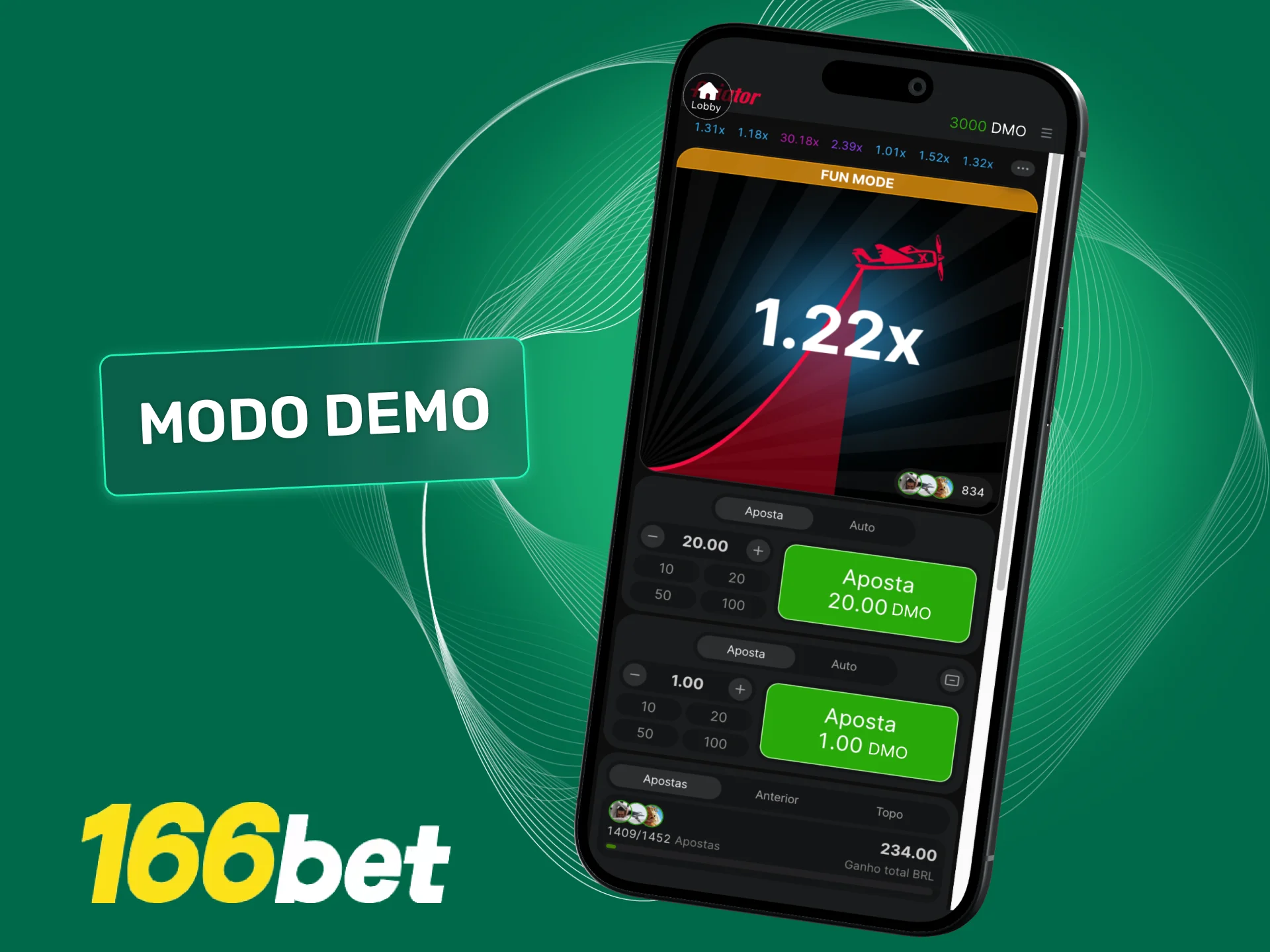 Jogue Aviator em modo demo na 166bet e entenda o multiplicador sem risco.