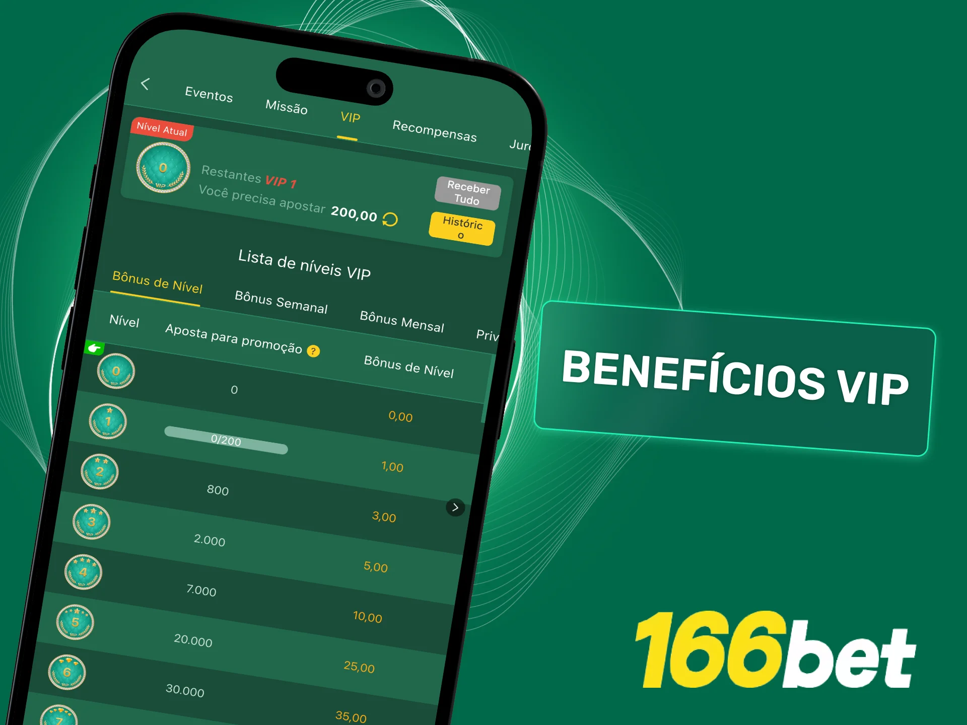 Ganhe pontos a cada aposta e desbloqueie benefícios VIP na 166bet.