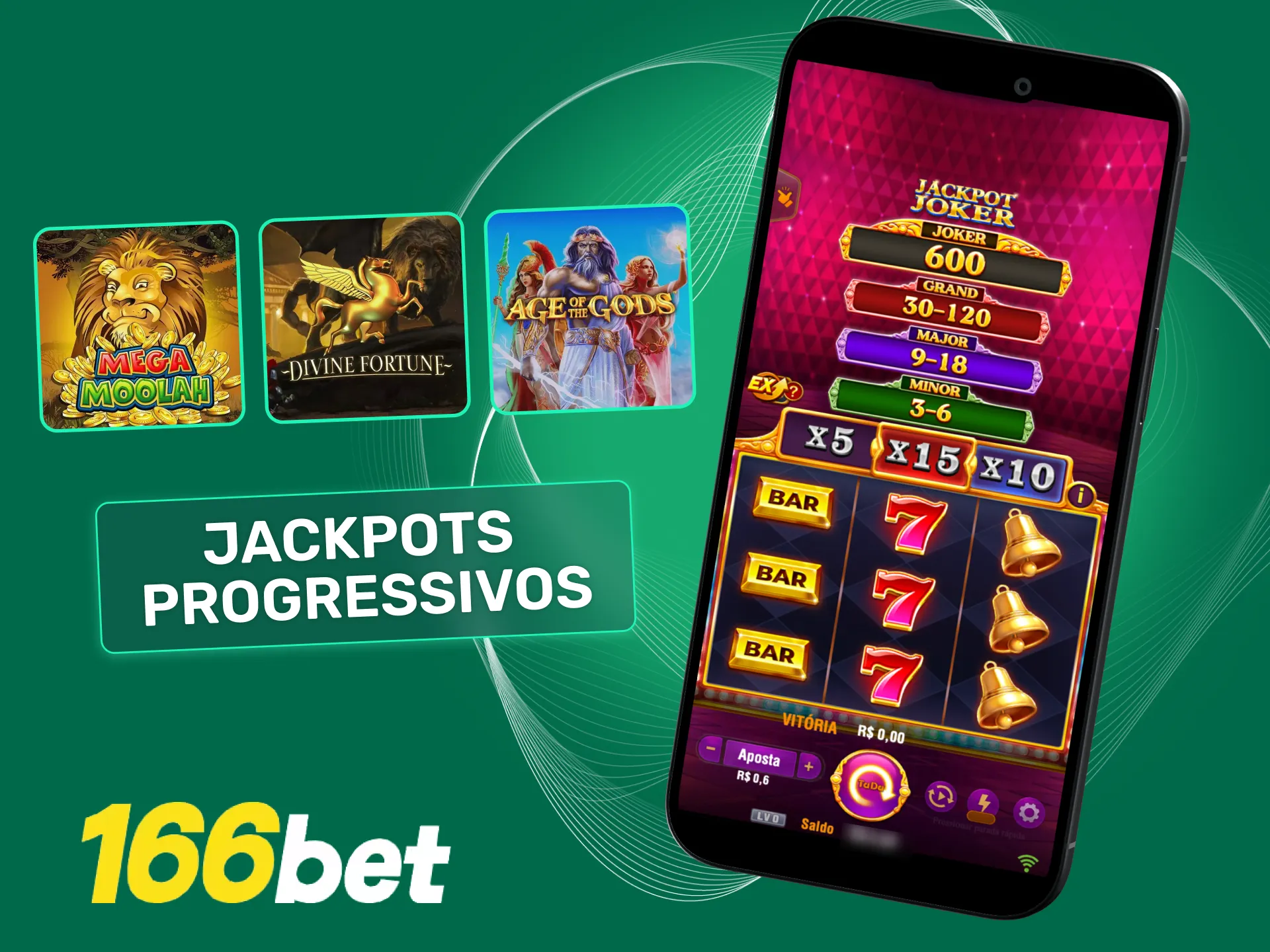 Jogue jackpots progressivos na 166bet e concorra a prêmios gigantes.