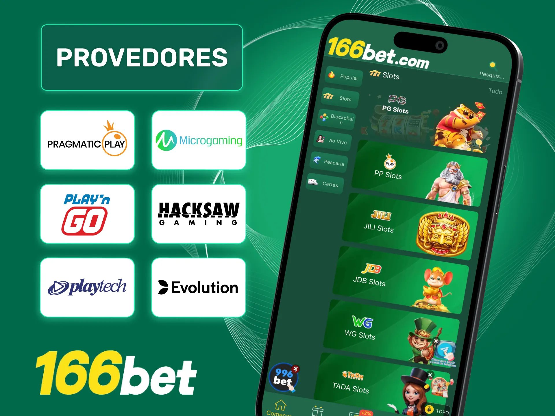 Descubra os principais provedores de slots na 166bet e escolha seu estilo de jogo.