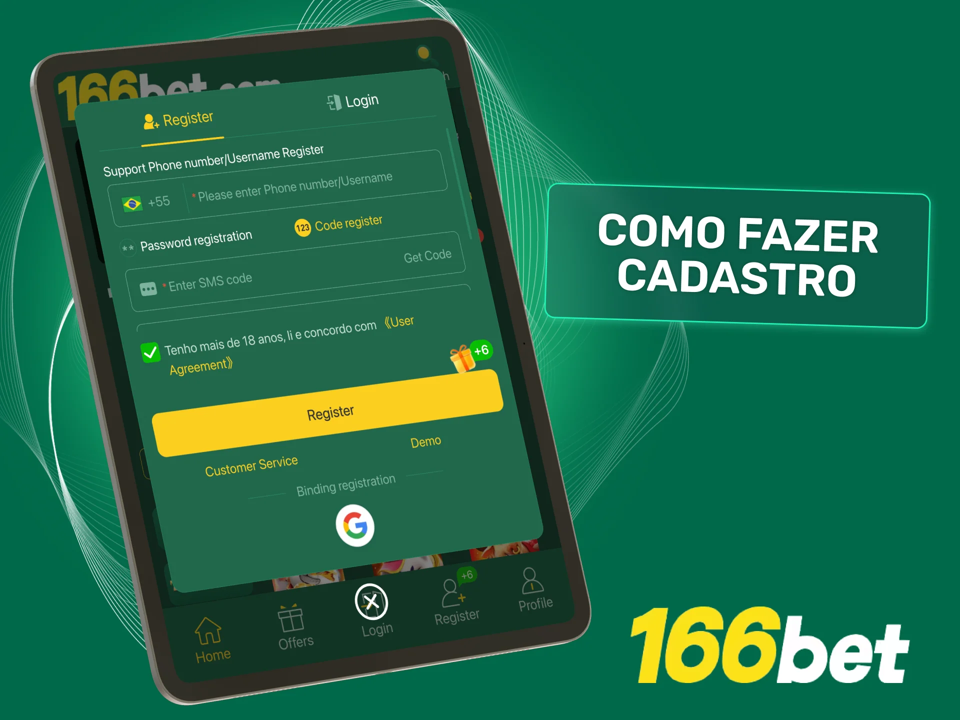 Faça o cadastro na 166bet com registro online rápido e seguro.