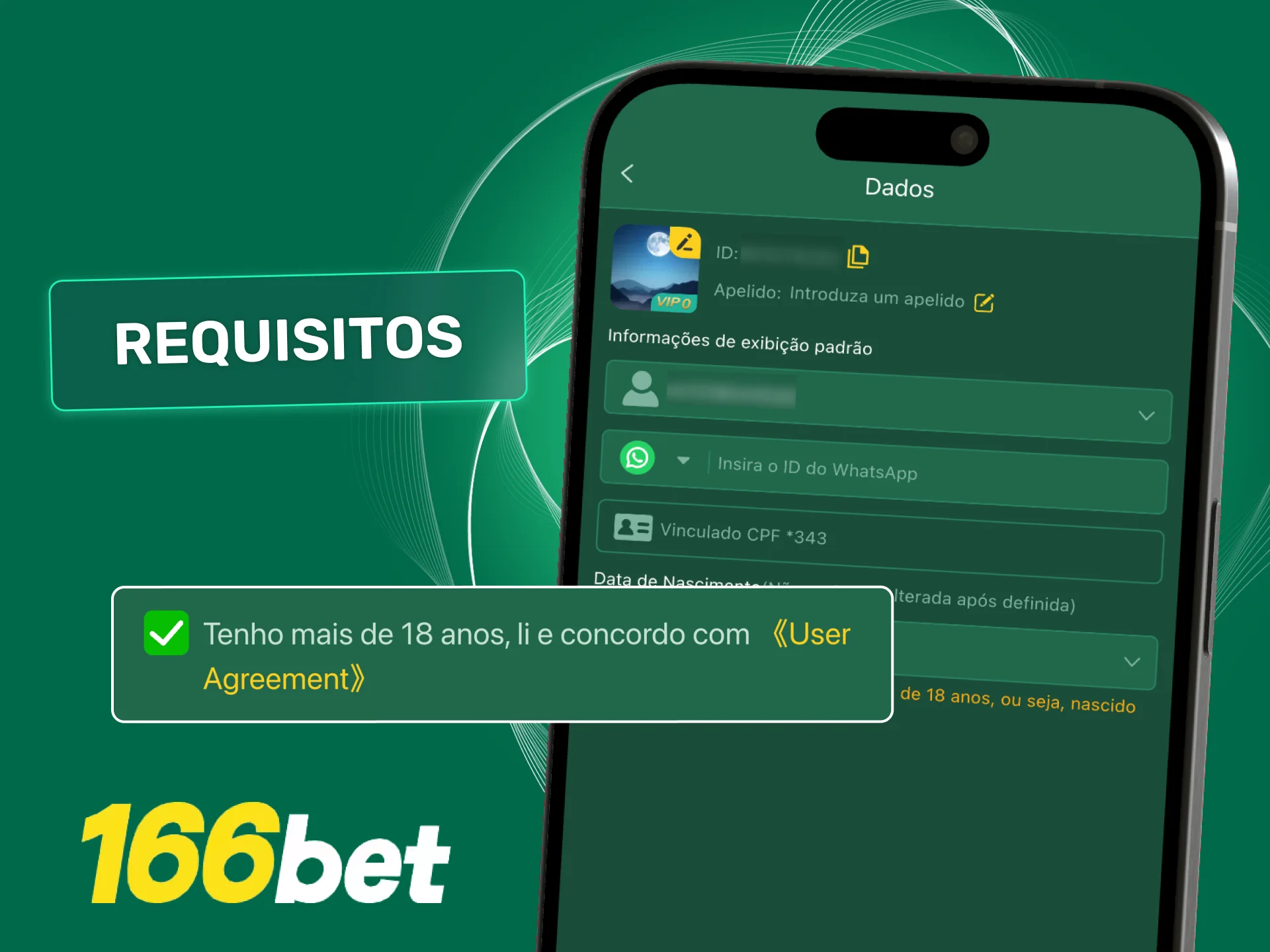 Crie sua conta na 166bet com dados reais e libere bônus com segurança.