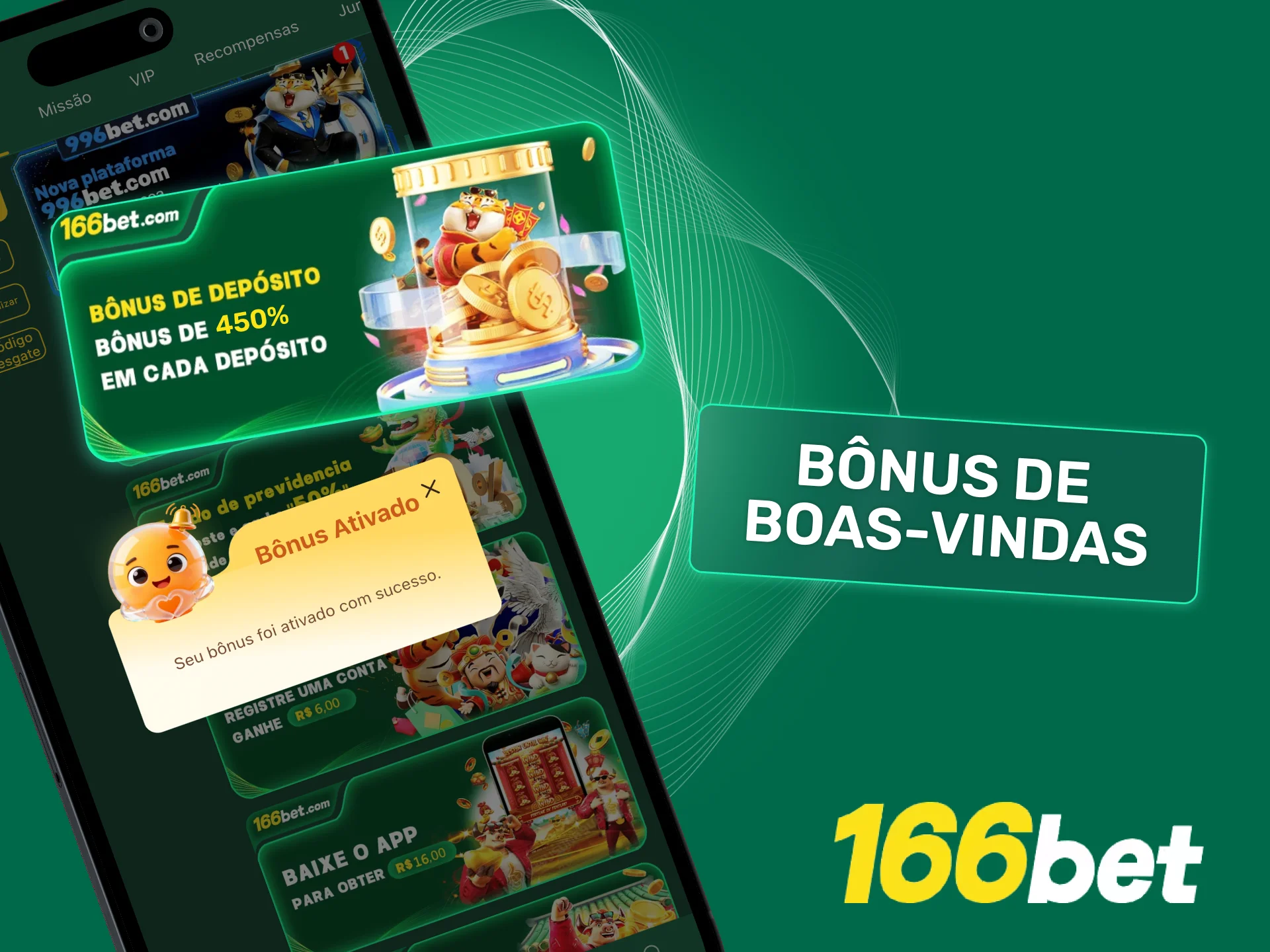 Ative o pacote de três depósitos do cassino 166bet e maximize suas chances de ganhar.