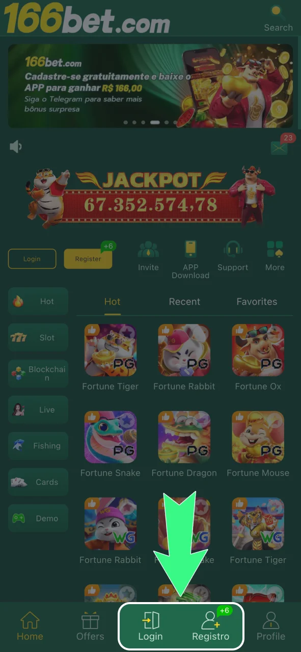 Acesse o site oficial da 166bet e faça login para começar a jogar agora.