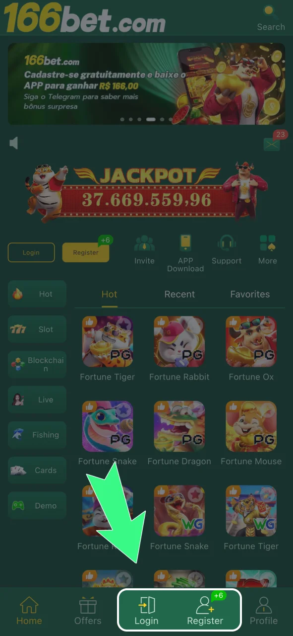 Entre na 166bet ou faça seu cadastro com poucos dados.