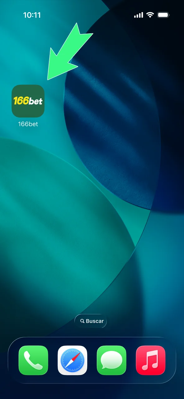 Toque no ícone da 166bet no iOS e acesse o app em tela cheia.