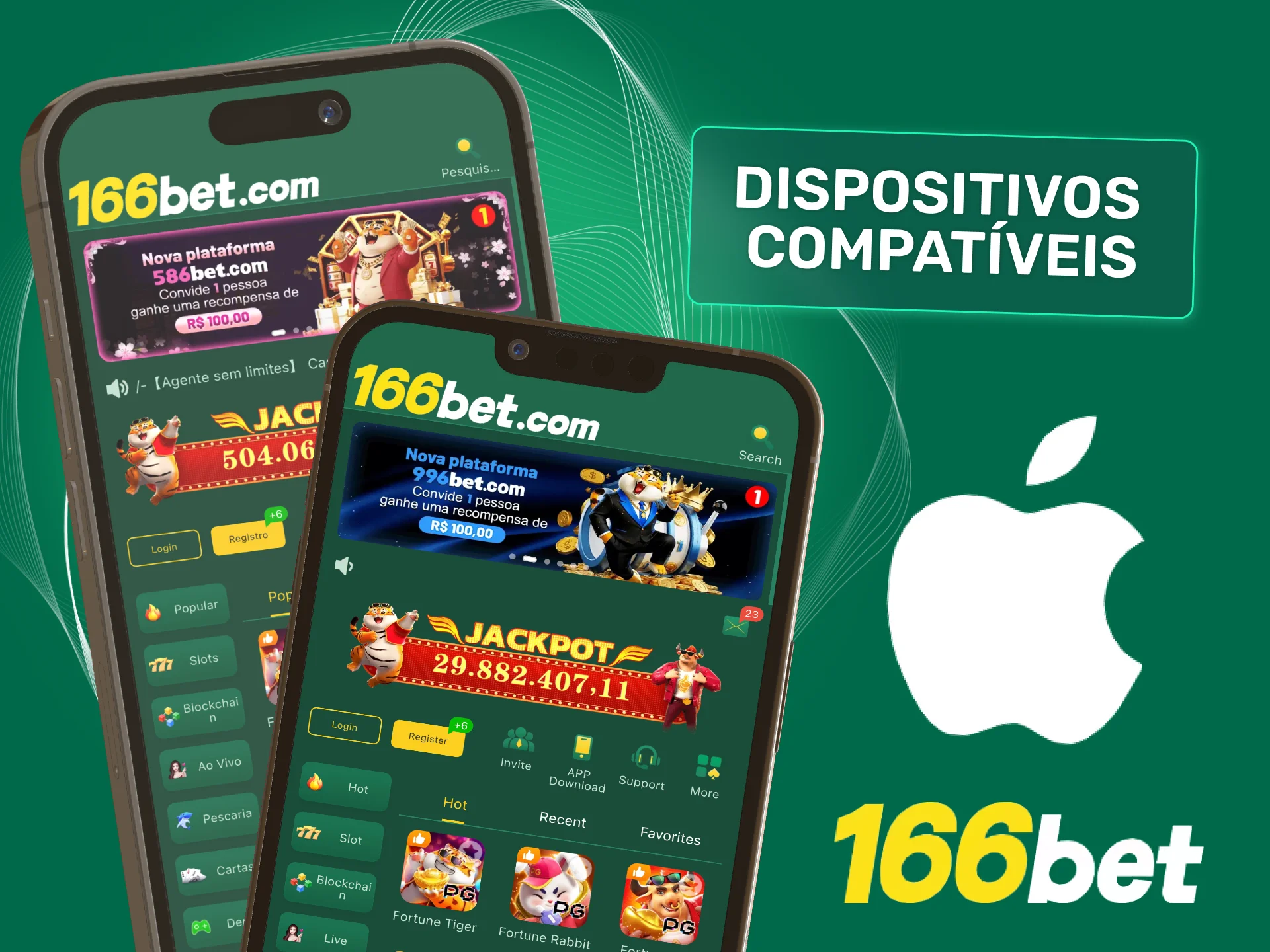 Use a 166bet no iPhone ou iPad compatível com iOS e jogue sem limites.