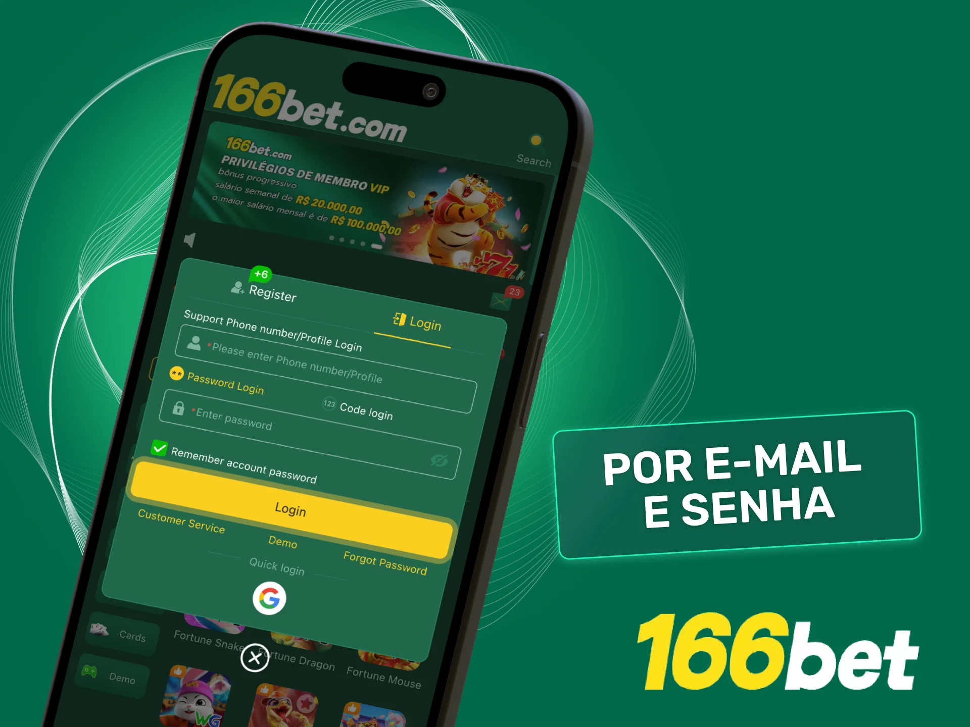 Faça o login da sua conta 166bet usando e-mail e senha com total segurança.