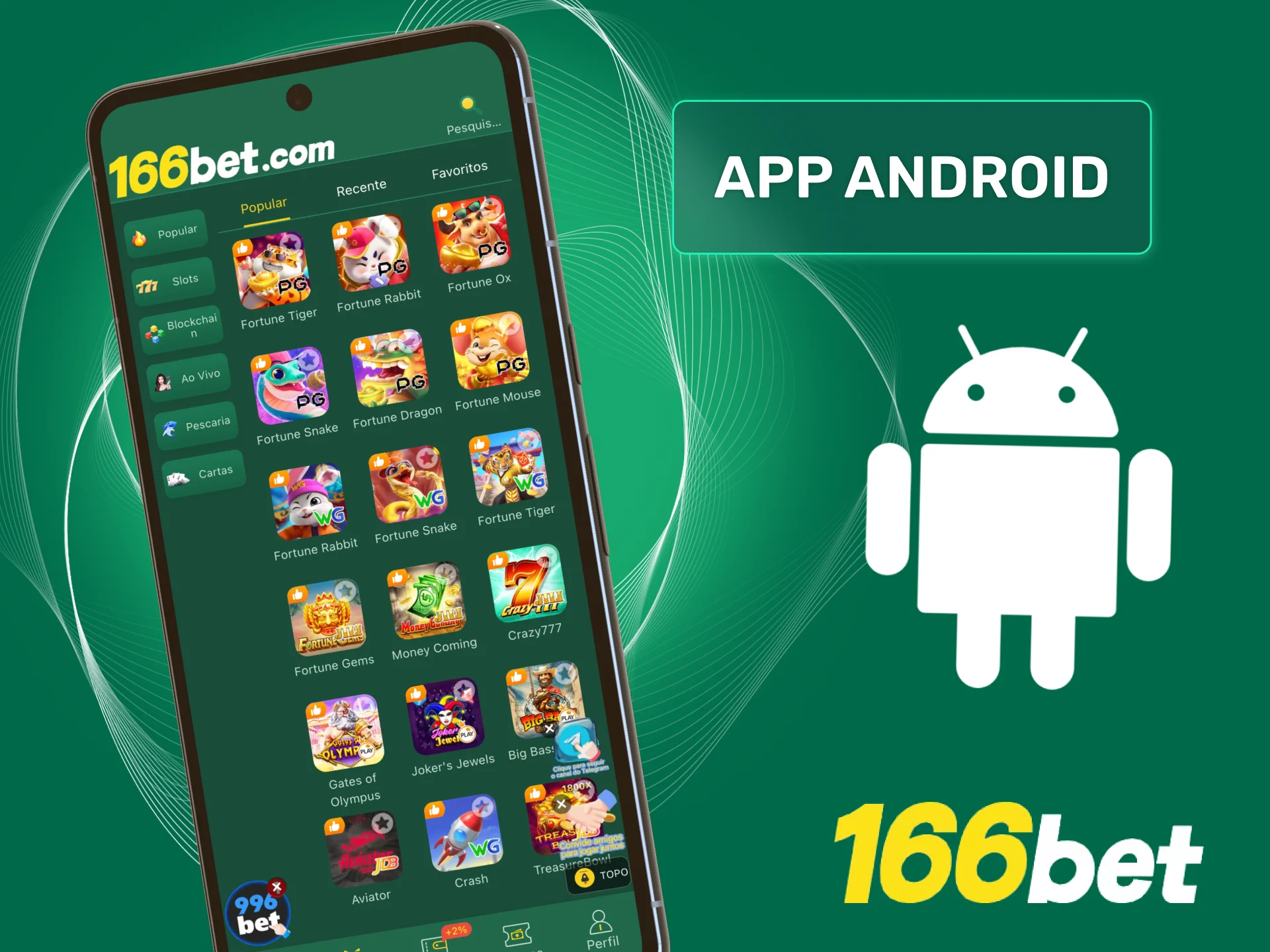 Baixe o app Android da 166bet e aposte em esportes e cassino direto do celular.