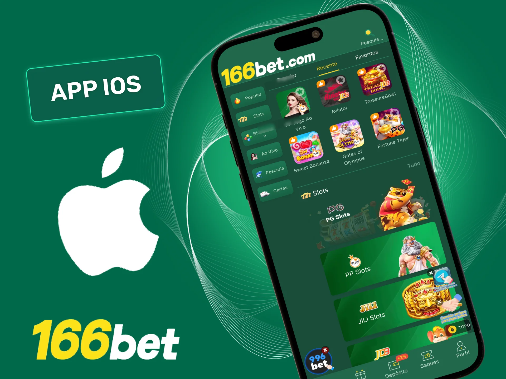 Use a versão iOS da 166bet pelo navegador e aposte em poucos toques.
