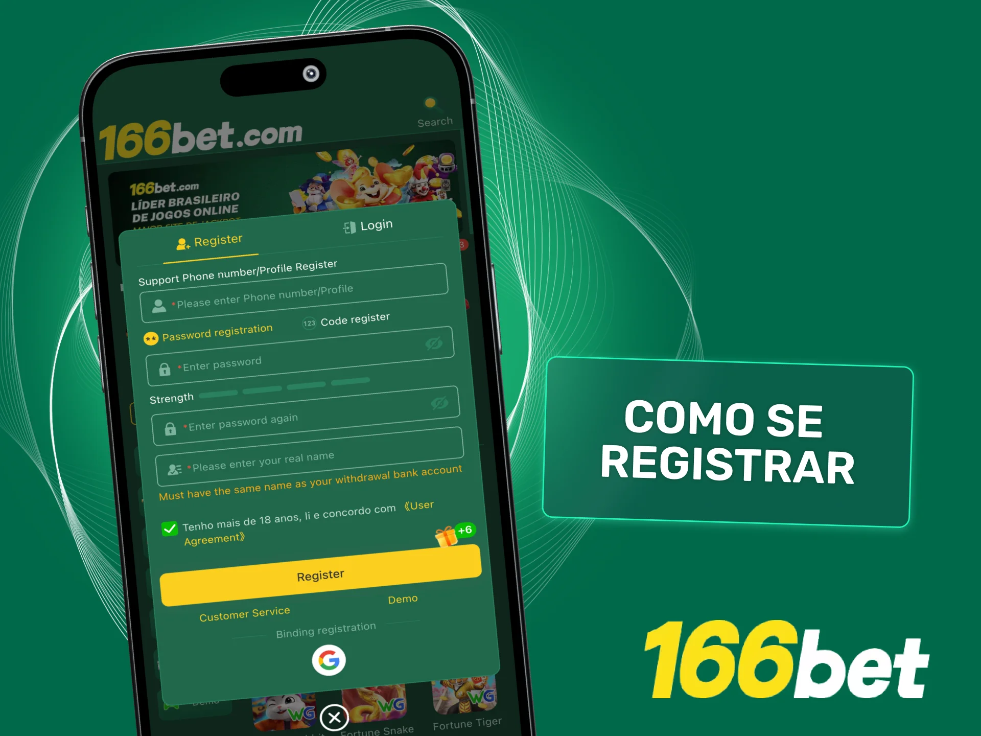 Faça seu cadastro na 166bet em poucos passos e comece a apostar.