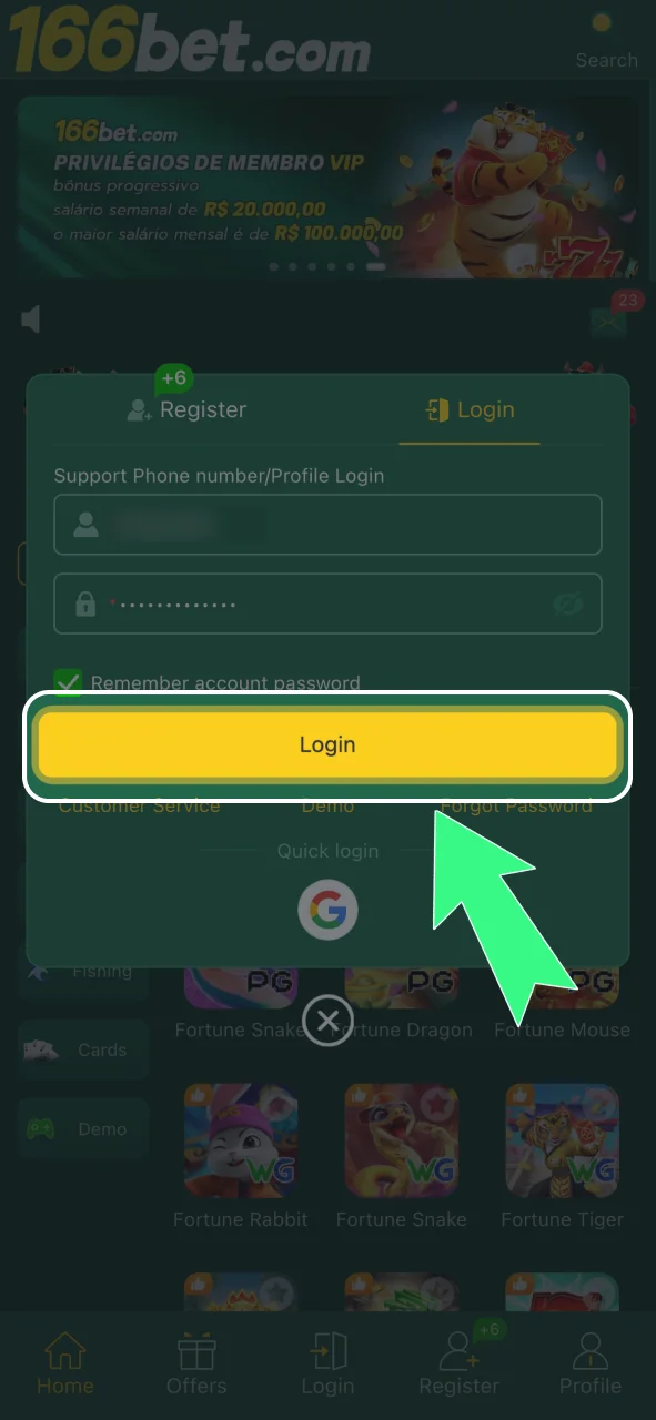 Confirme a entrada na 166bet e continue suas apostas.